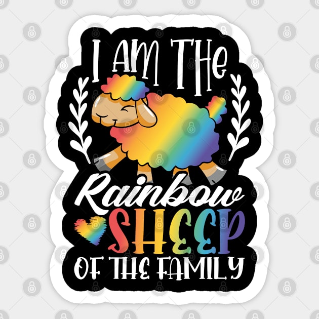 LGBT Gay Pride Month  I Am The Rainbow Sheep Of The Family Sticker by Caskara